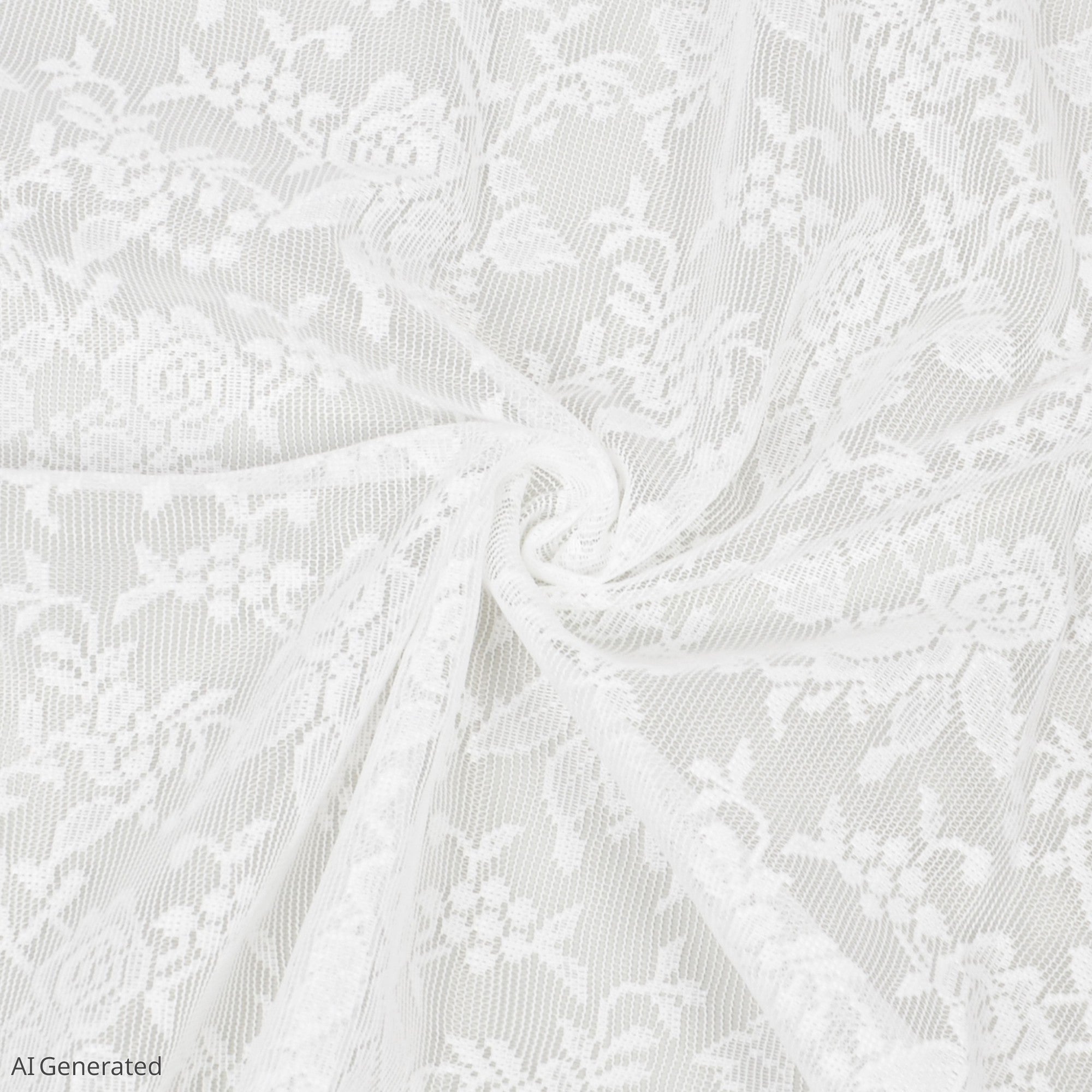 Anna-Kaci Floral Lace Table Runner with Scalloped Edges and Pom Pom Trim 17.7x47in