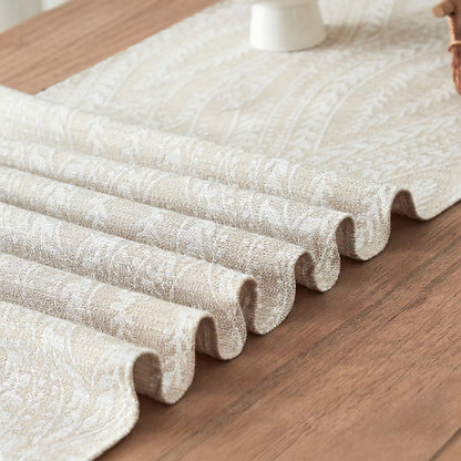 Anna-Kaci Textured Pattern Table Runner with Tassel Fringe and Woven Detailing 13.5x55in