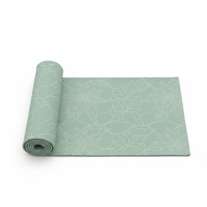 Anna-Kaci Floral Line Art Table Runner with Soft Woven Finish