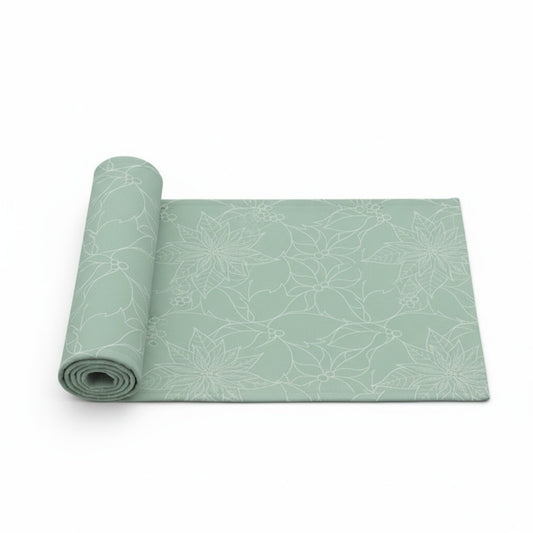 Anna-Kaci Floral Line Art Table Runner with Soft Woven Finish