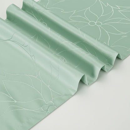 Anna-Kaci Floral Line Art Table Runner with Soft Woven Finish