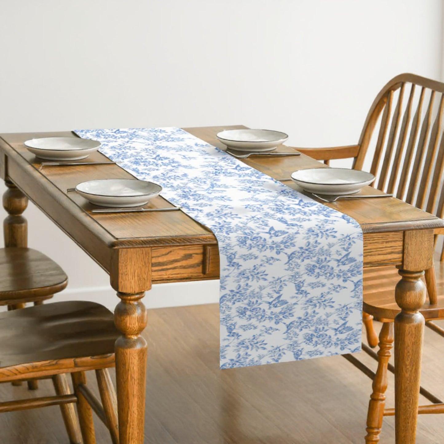 Anna-Kaci Vintage Floral Print Table Runner with Classic Woven Detailing