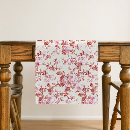 Anna-Kaci Vintage Floral Print Table Runner with Classic Woven Detailing