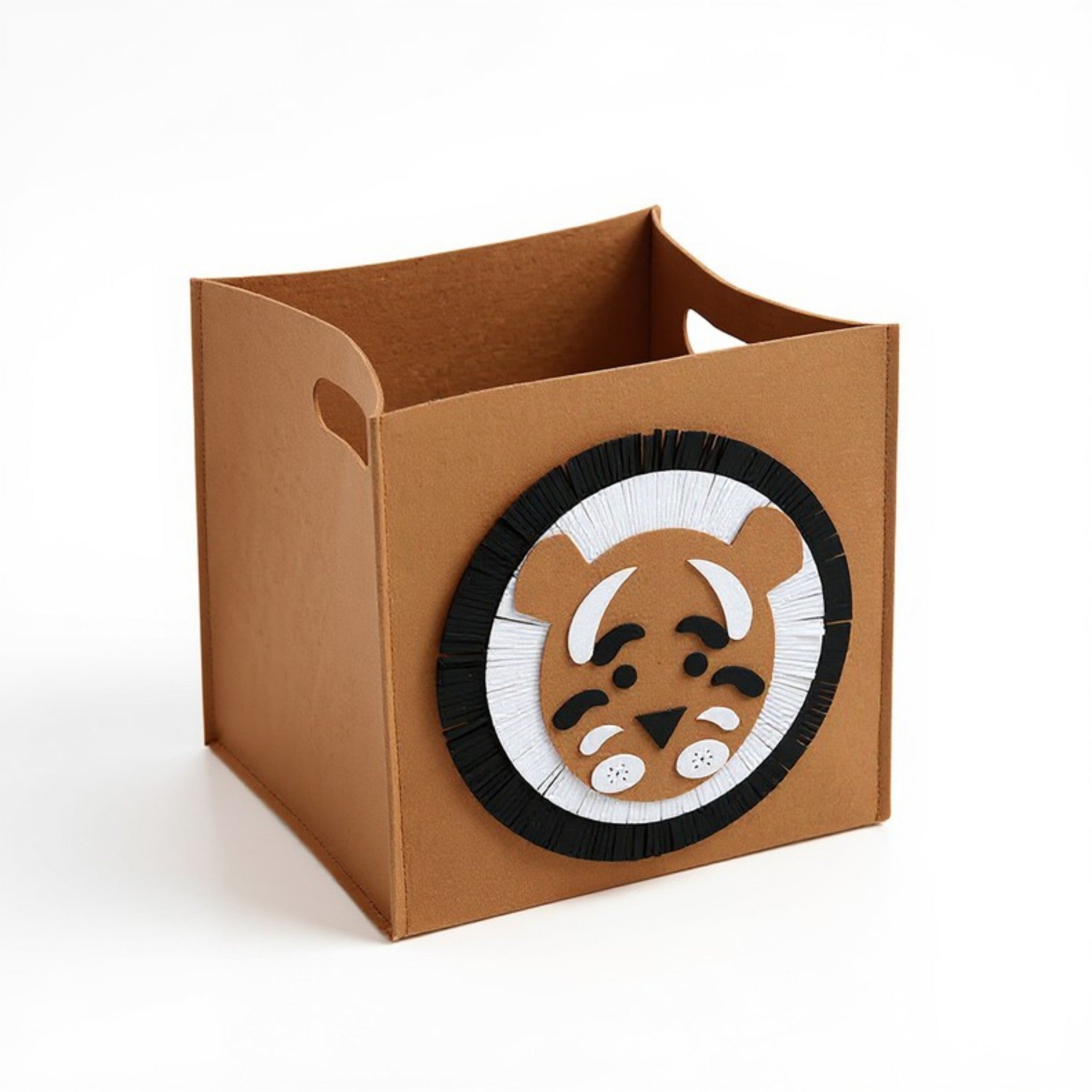Anna-Kaci Animal Design Felt Storage Box with Cutout Handles and Foldable Structure 13.7x13.7x13.7in
