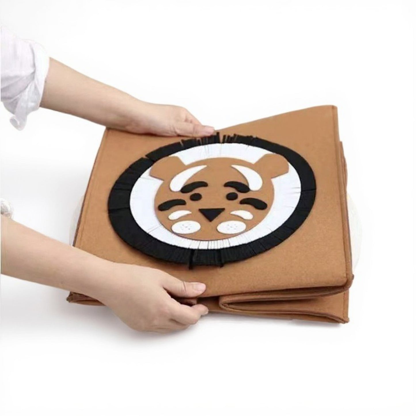 Anna-Kaci Animal Design Felt Storage Box with Cutout Handles and Foldable Structure 13.7x13.7x13.7in