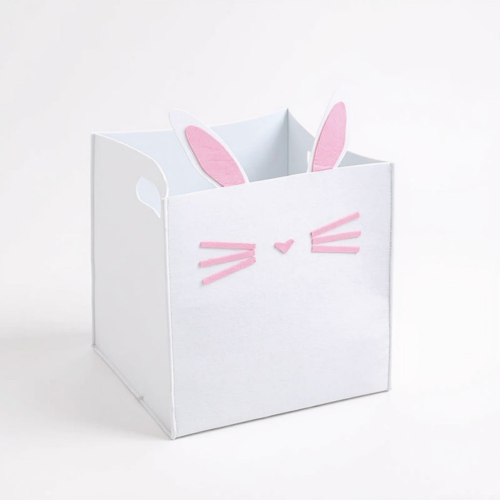 Anna-Kaci Animal Design Felt Storage Box with Cutout Handles and Foldable Structure 13.7x13.7x13.7in