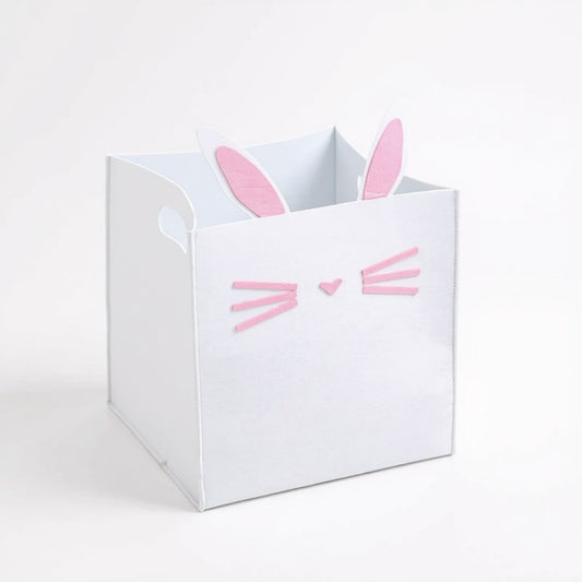 Anna-Kaci Animal Design Felt Storage Box with Cutout Handles and Foldable Structure 13.7x13.7x13.7in