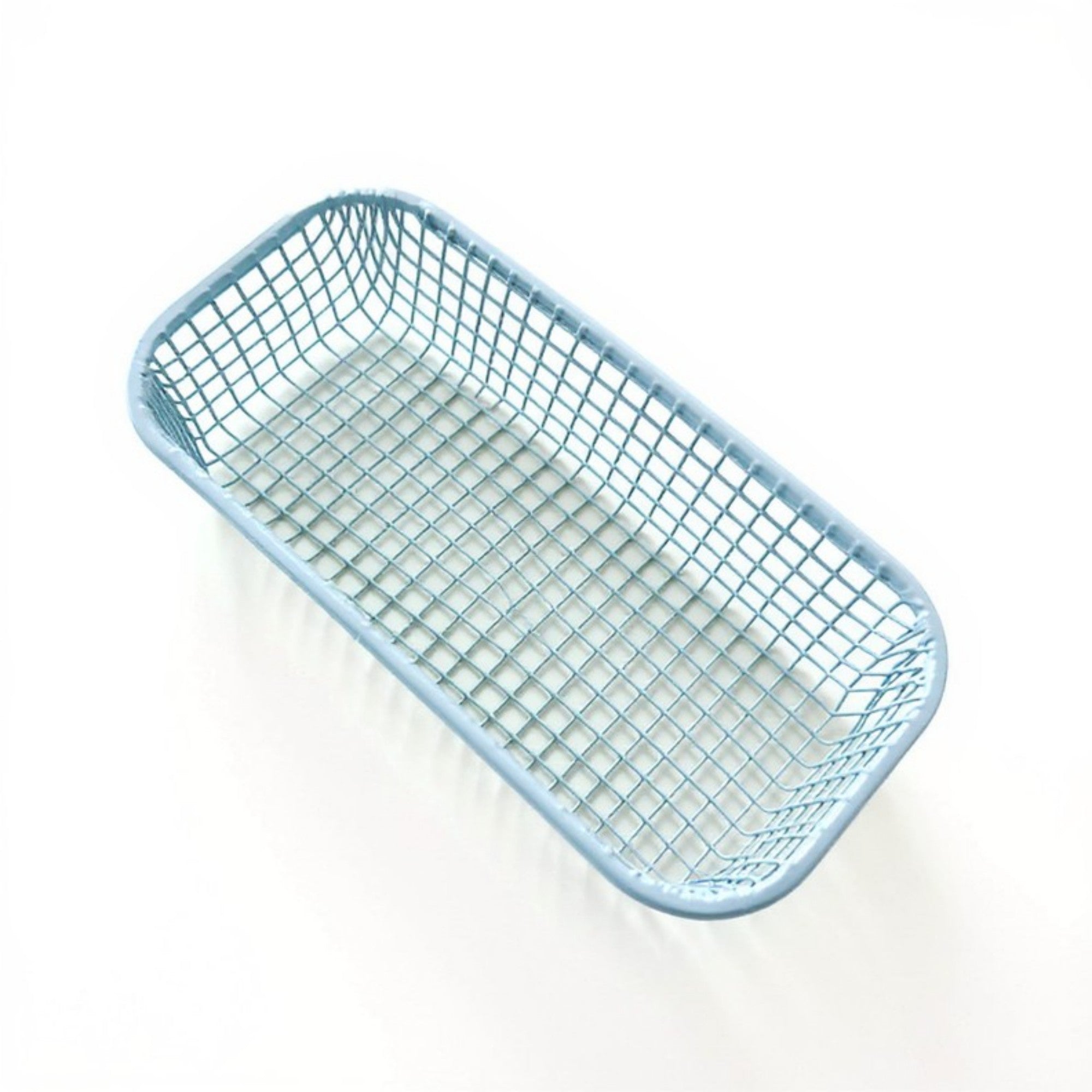 Anna-Kaci 2-Piece Rectangular Mesh Storage Basket Set with Open Grid Design 6x4x2in