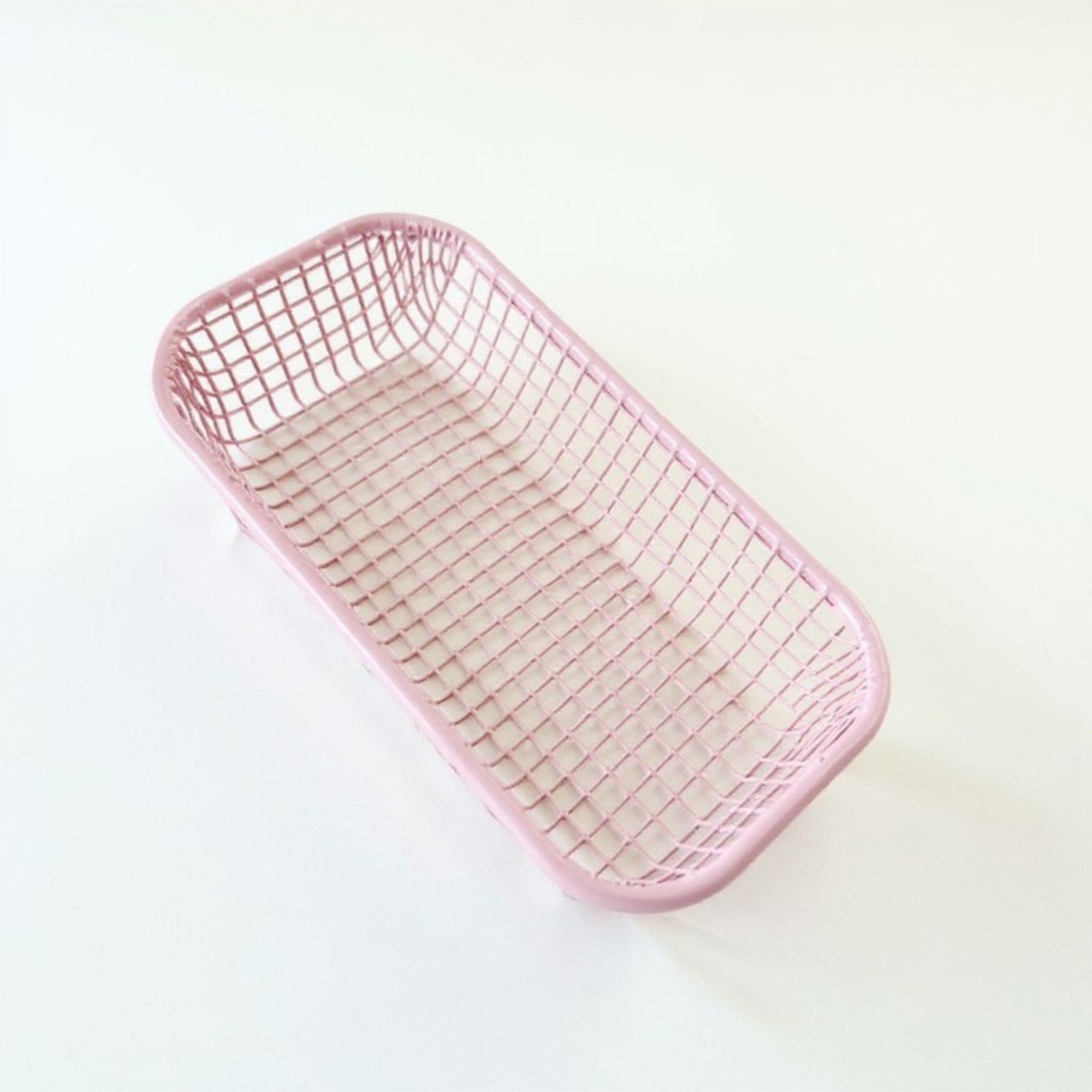 Anna-Kaci 2-Piece Rectangular Mesh Storage Basket Set with Open Grid Design 6x4x2in