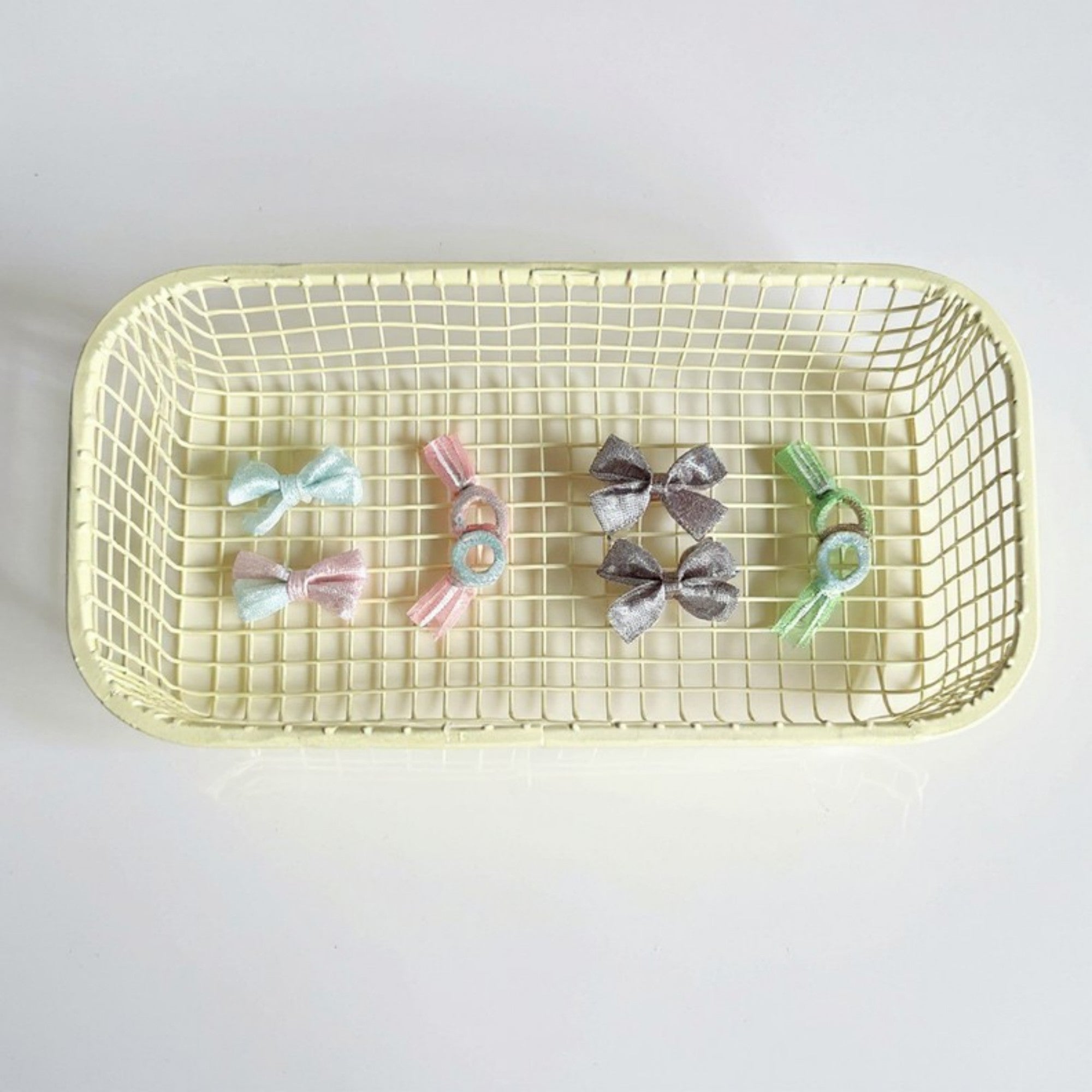 Anna-Kaci 2-Piece Rectangular Mesh Storage Basket Set with Open Grid Design 6x4x2in