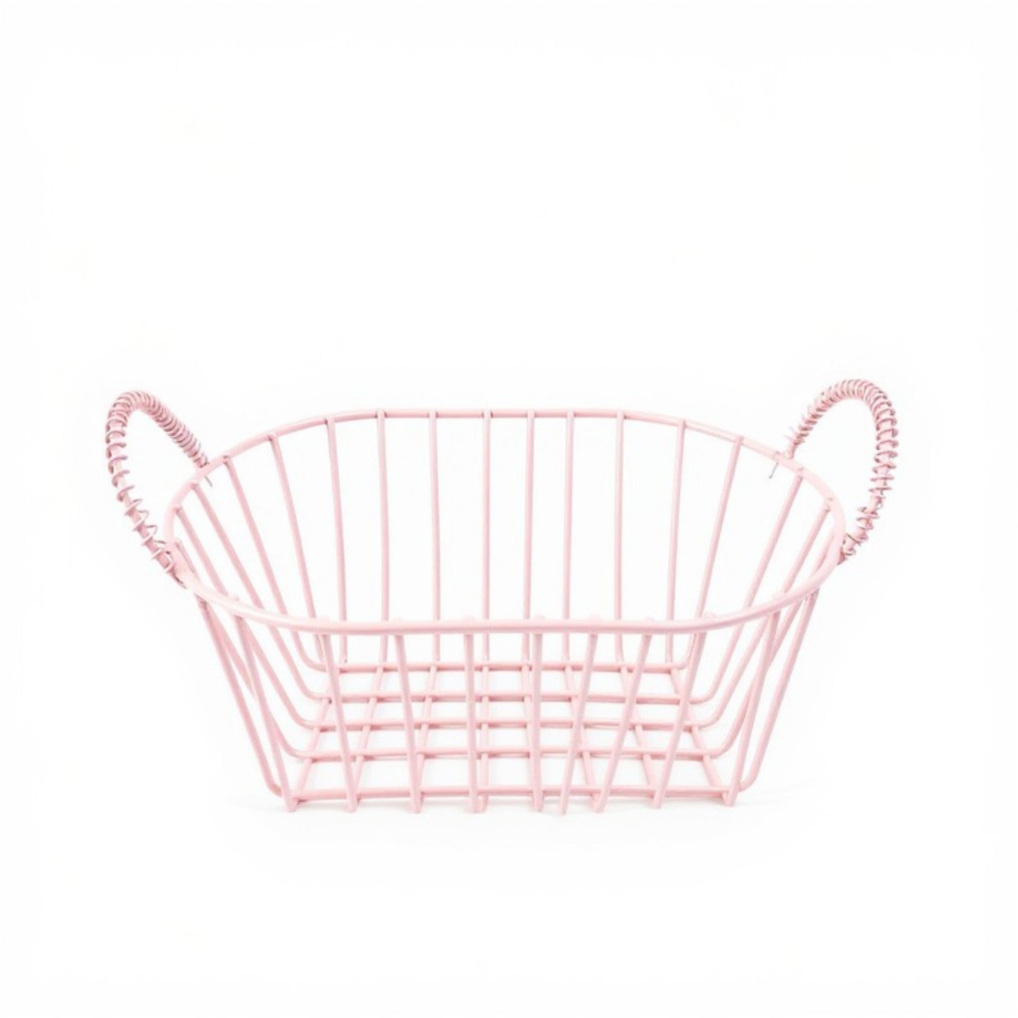 Anna-Kaci Oval Wire Storage Basket with Dual Handles and Open Frame Design 7x4.7x3in