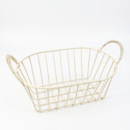 Anna-Kaci Oval Wire Storage Basket with Dual Handles and Open Frame Design 7x4.7x3in