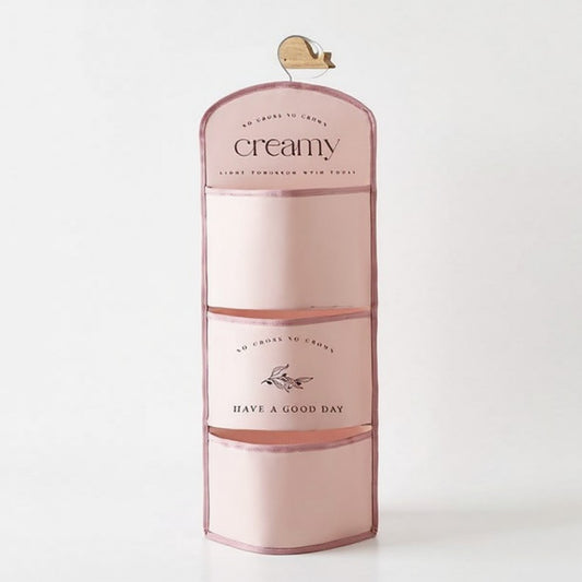 Anna-Kaci 3-Pocket Hanging Wall Organizer with Printed Design and Metal Hook