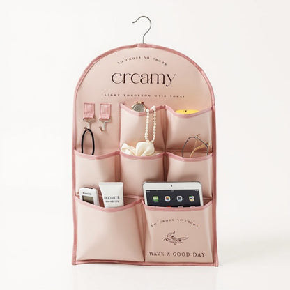 Anna-Kaci 3-Pocket Hanging Wall Organizer with Printed Design and Metal Hook