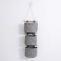 Anna-Kaci 3-Piece Hanging Wall Organizer Set with Wooden Rods and Fabric Pockets 5.5x7x3.5in