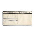 Anna-Kaci Foldable Hanging Organizer with Labeled Compartments and Contrast Trim 39.5x17.5in