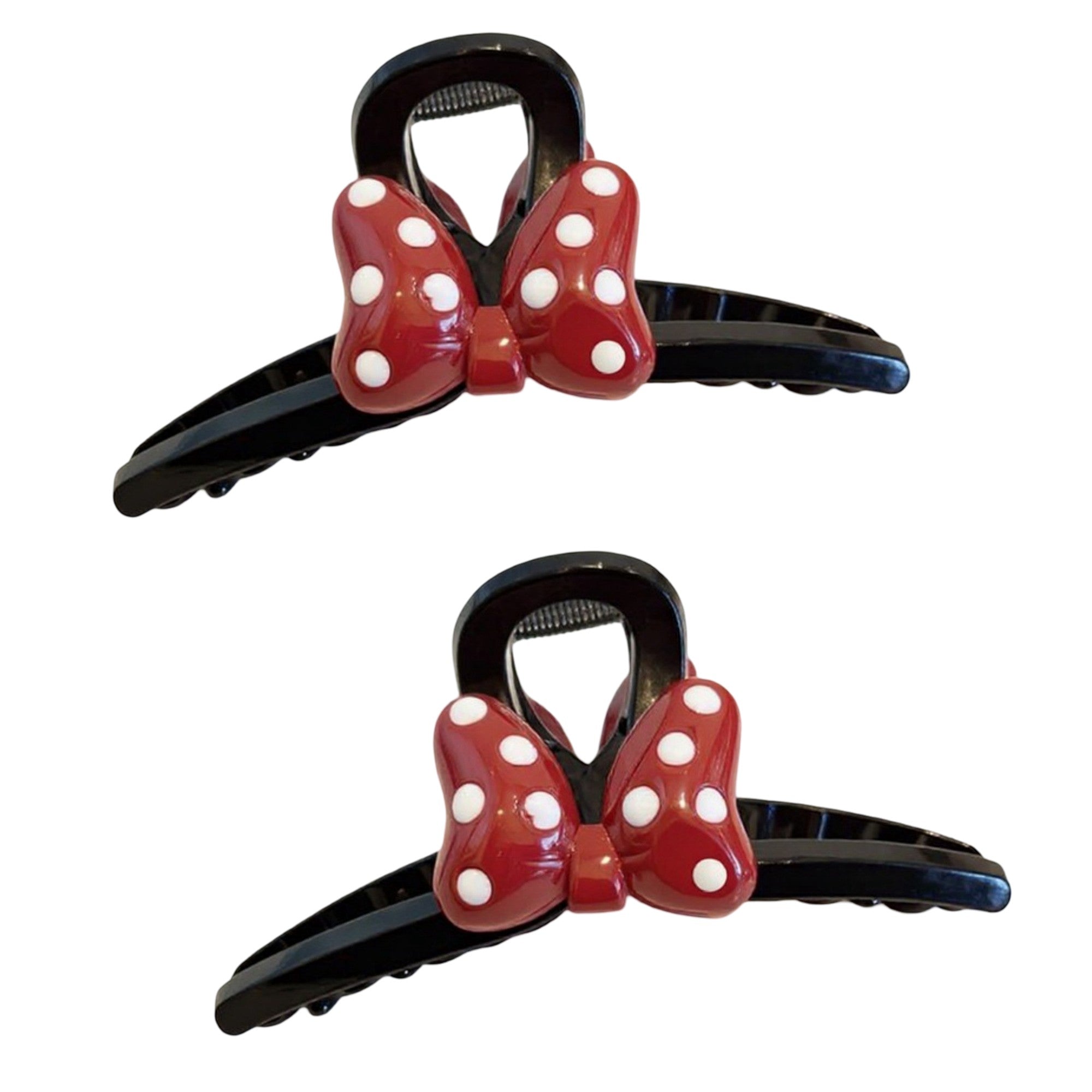 Anna-Kaci 2pcs Bow Hair Claw Clip with Polka Dot Design and Strong Grip 6in