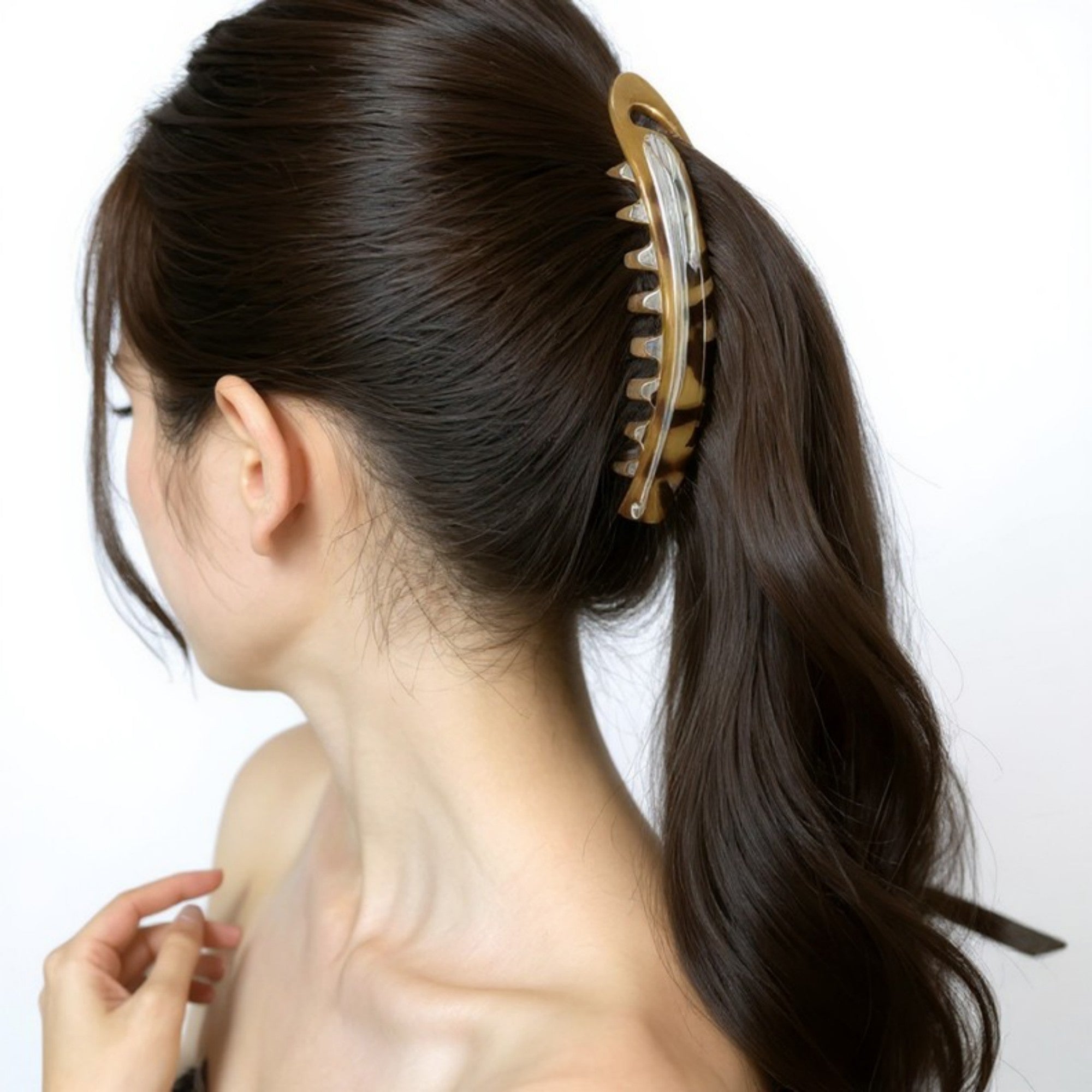 Anna-Kaci 3-Piece Curved Tortoiseshell Hair Claw Clips Set with Interlocking Teeth 5in