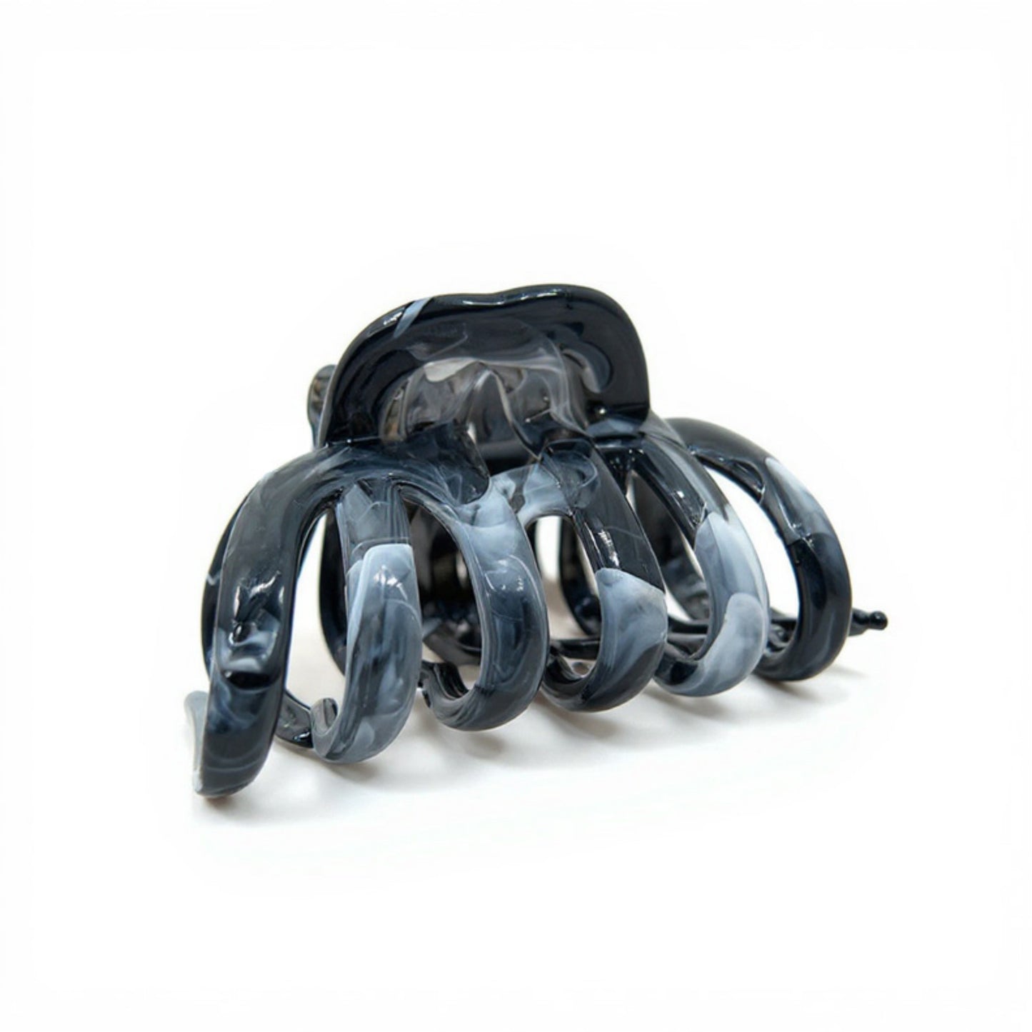 Anna-Kaci 2-Piece Translucent Marbled Hair Claw Clips Set with Curved Grip Design 4in