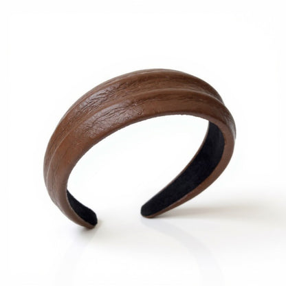 Anna-Kaci Textured Fabric Headband with Oversized Acrylic Ring Accent 6.3x4.7x1.2in