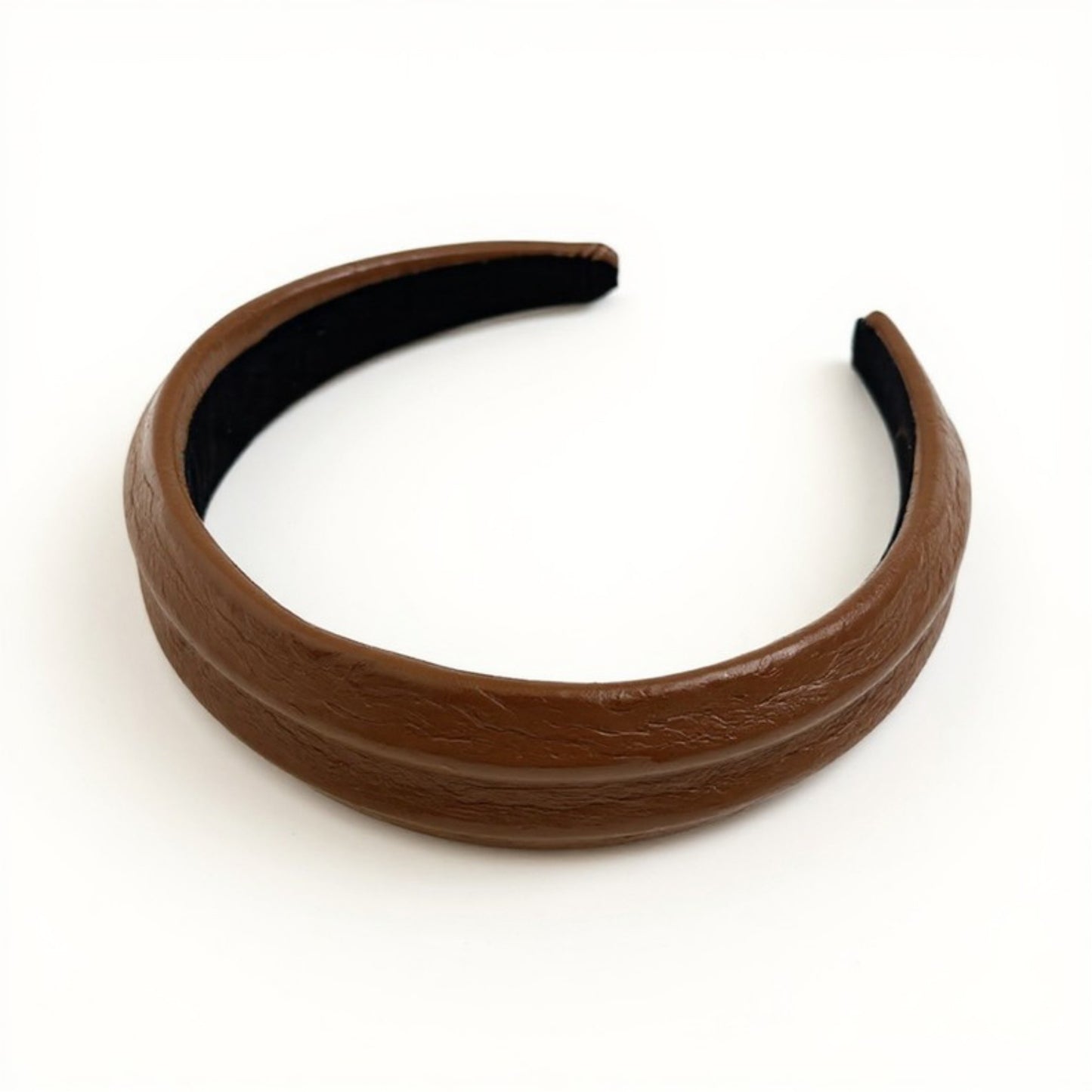 Anna-Kaci Textured Fabric Headband with Oversized Acrylic Ring Accent 6.3x4.7x1.2in