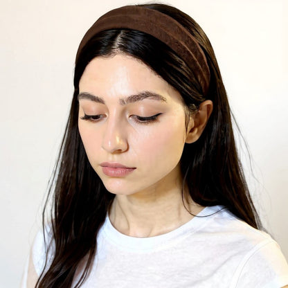 Anna-Kaci Textured Fabric Headband with Oversized Acrylic Ring Accent 6.3x4.7x1.2in