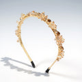 Anna-Kaci Embellished Crystal Bead Hairband with Wrapped Satin Design and Grip Teeth 5in