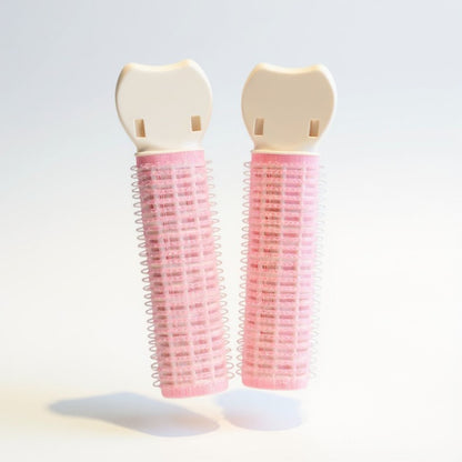 Anna-Kaci Set of 2 Self-Grip Hair Rollers with Secure Clip Top for Volume and Styling 4x1.5in