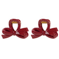 Anna-Kaci 2pcs Glossy Bow Hair Claw Clip with Curved Design and Strong Spring Grip 3in