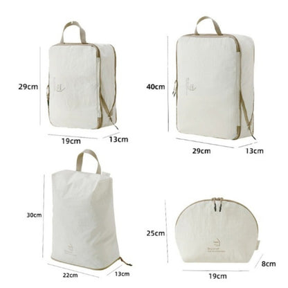 Anna-Kaci 4-Piece Travel Packing Cube Set with Handles and Zip Closures for Organized Luggage Storage