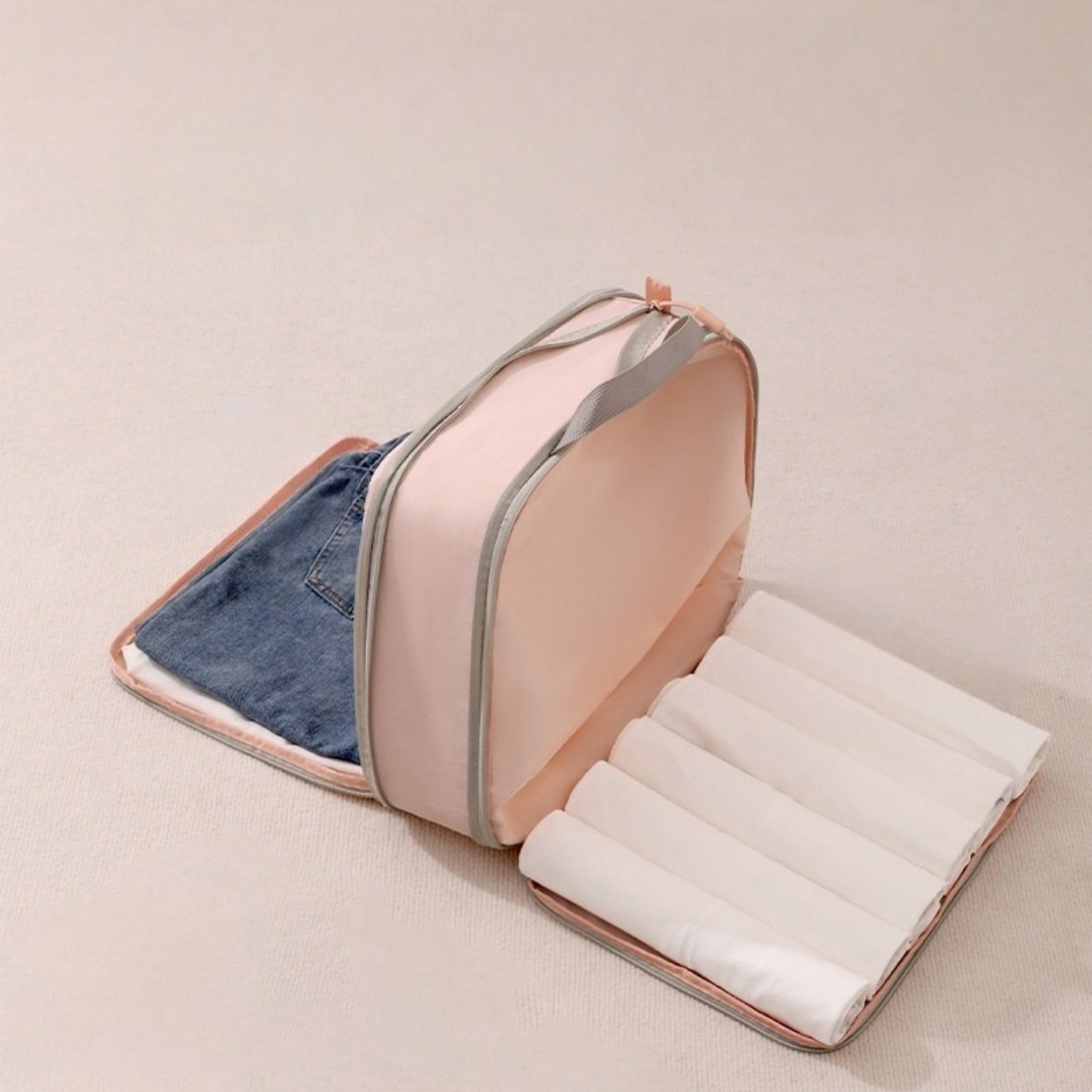 Anna-Kaci Travel Toiletry Bag Organizer with Handle and Dual Zipper Compartments