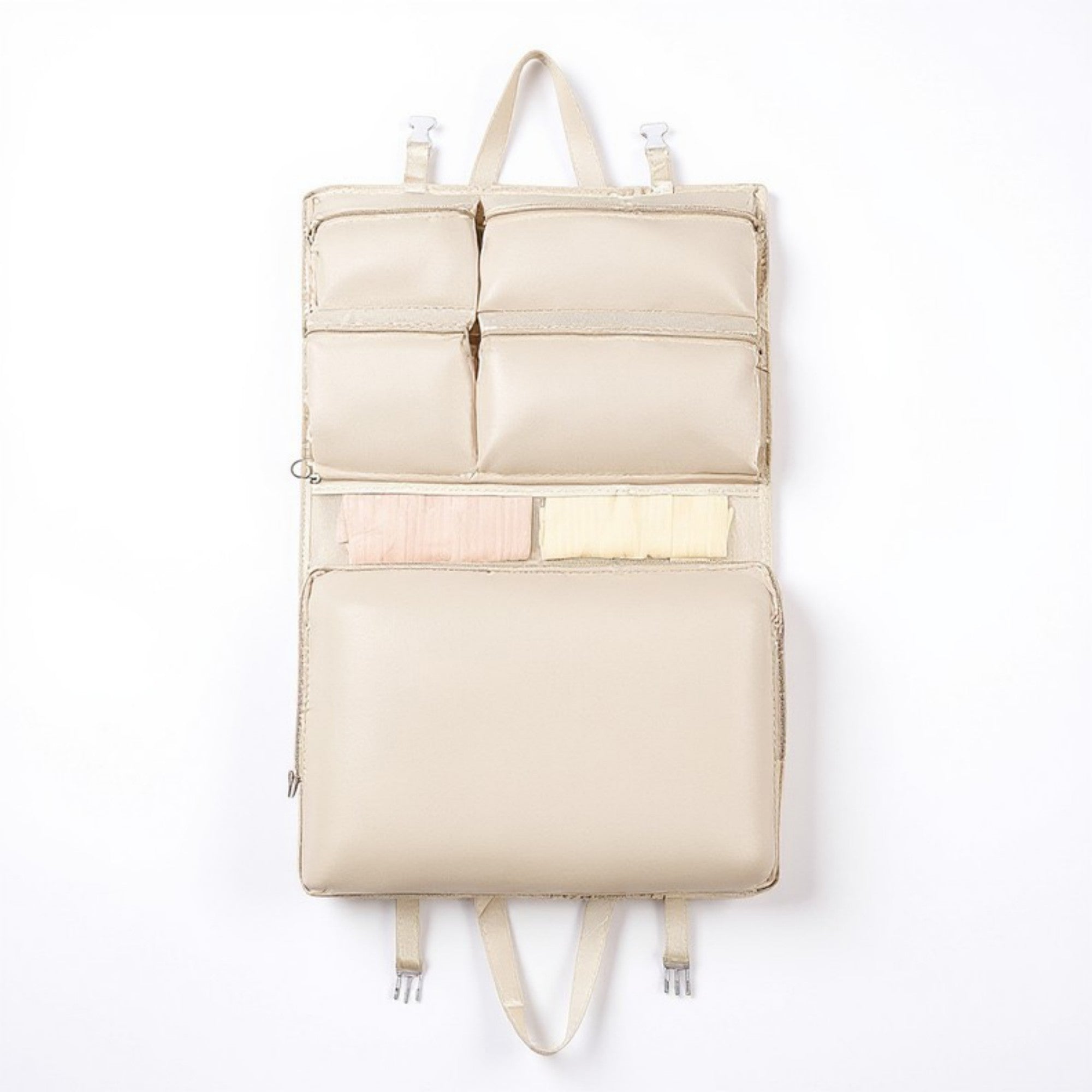 Anna-Kaci Multi-Compartment Hanging Organizer Bag with Zipper and Buckle Straps 29x17.5in