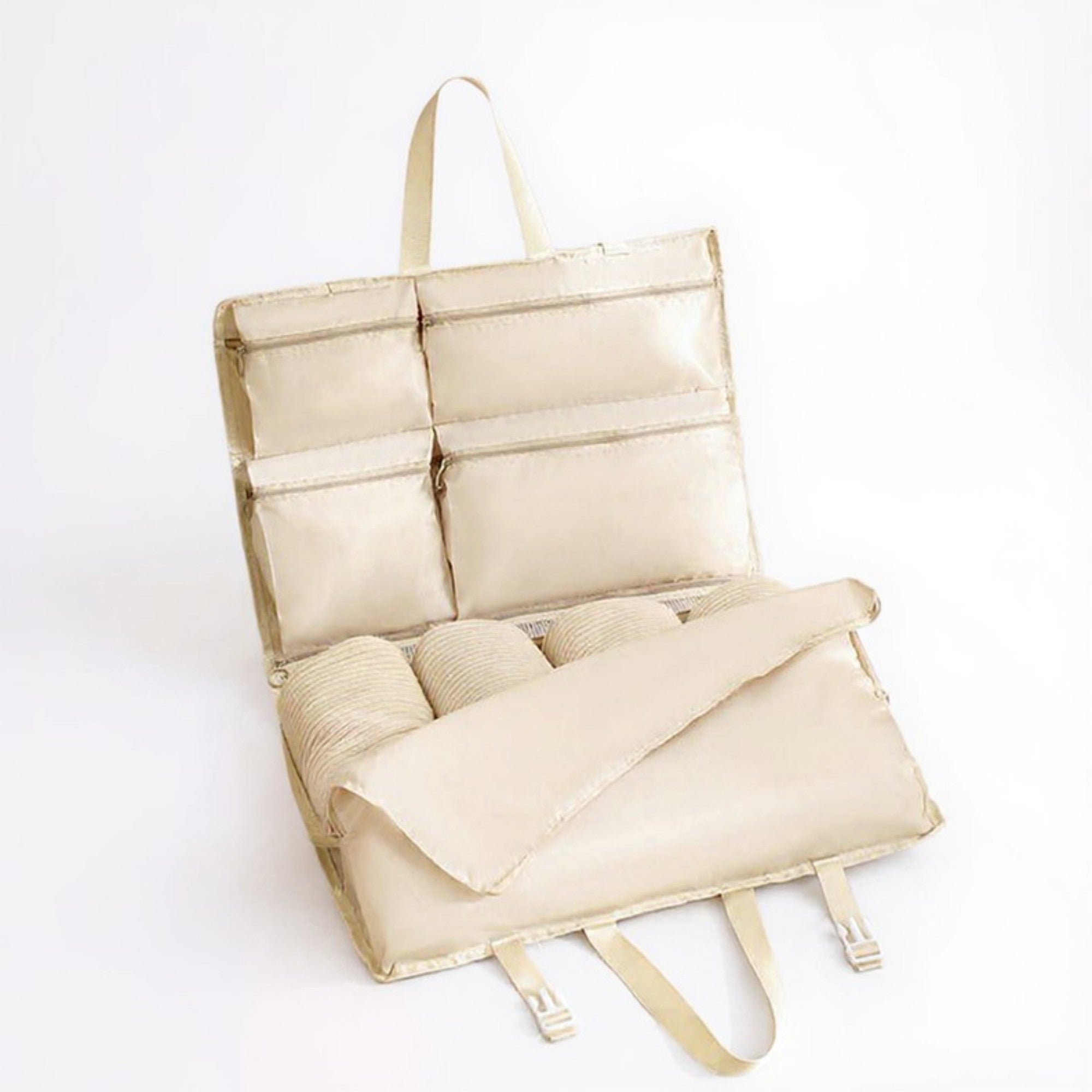 Anna-Kaci Multi-Compartment Hanging Organizer Bag with Zipper and Buckle Straps 29x17.5in