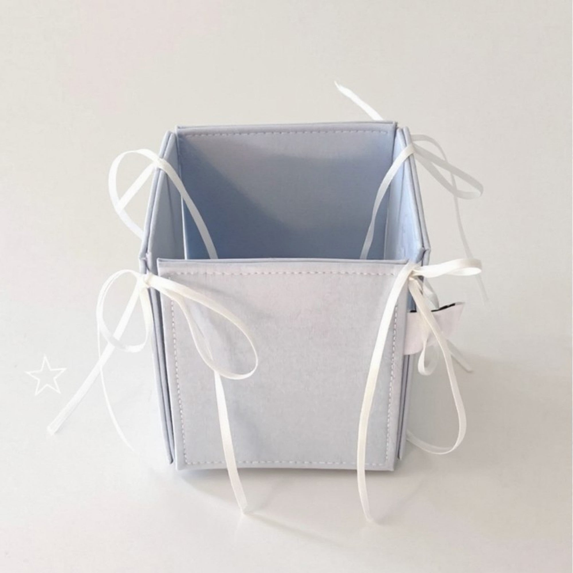 Anna-Kaci Foldable Pencil Holder with Ribbon Tie Corners and Multi-Section Design 3x4in
