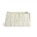 Anna-Kaci Quilted Storage Basket with Embroidered Text and Soft Padded Sides 12x6x5.5in