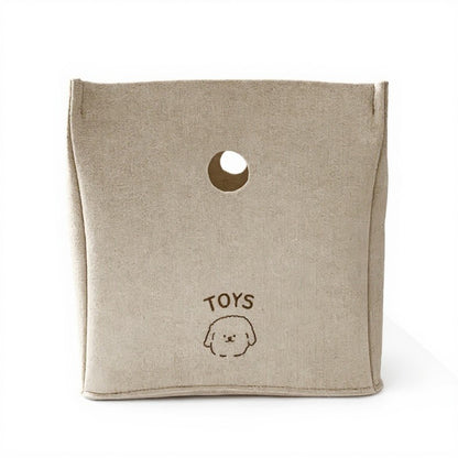 Anna-Kaci Felt Storage Box with Circular Handle Cutout and Book Label Design 11.5x11.5x11.5in