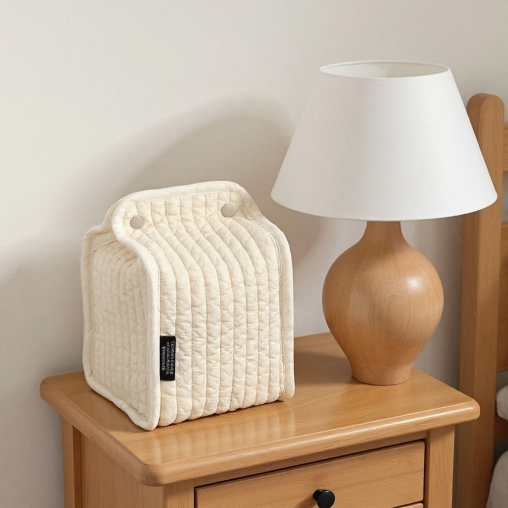 Anna-Kaci Quilted Tissue Dispenser Box Cover with Snap Closure 8.5x5.5in