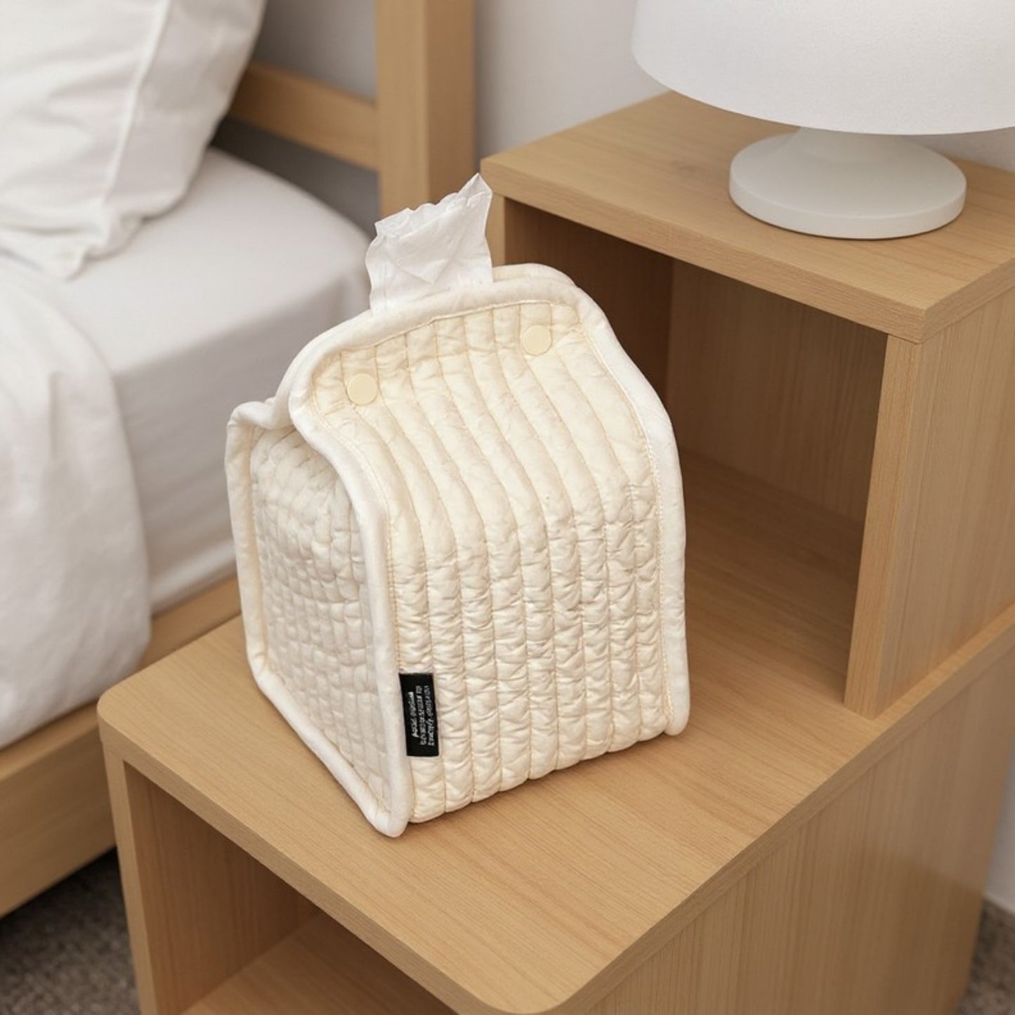 Anna-Kaci Quilted Tissue Dispenser Box Cover with Snap Closure 8.5x5.5in