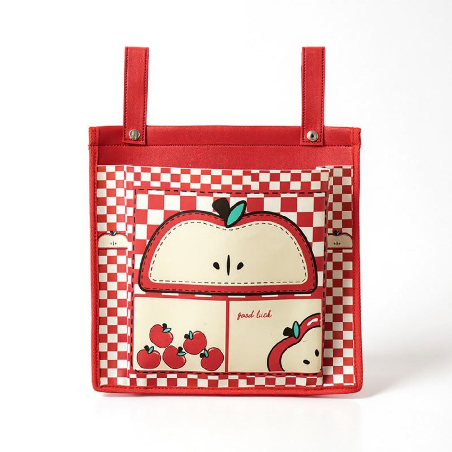 Anna-Kaci Hanging Storage Bag with Playful House Print and Snap-On Straps 15.5x12in
