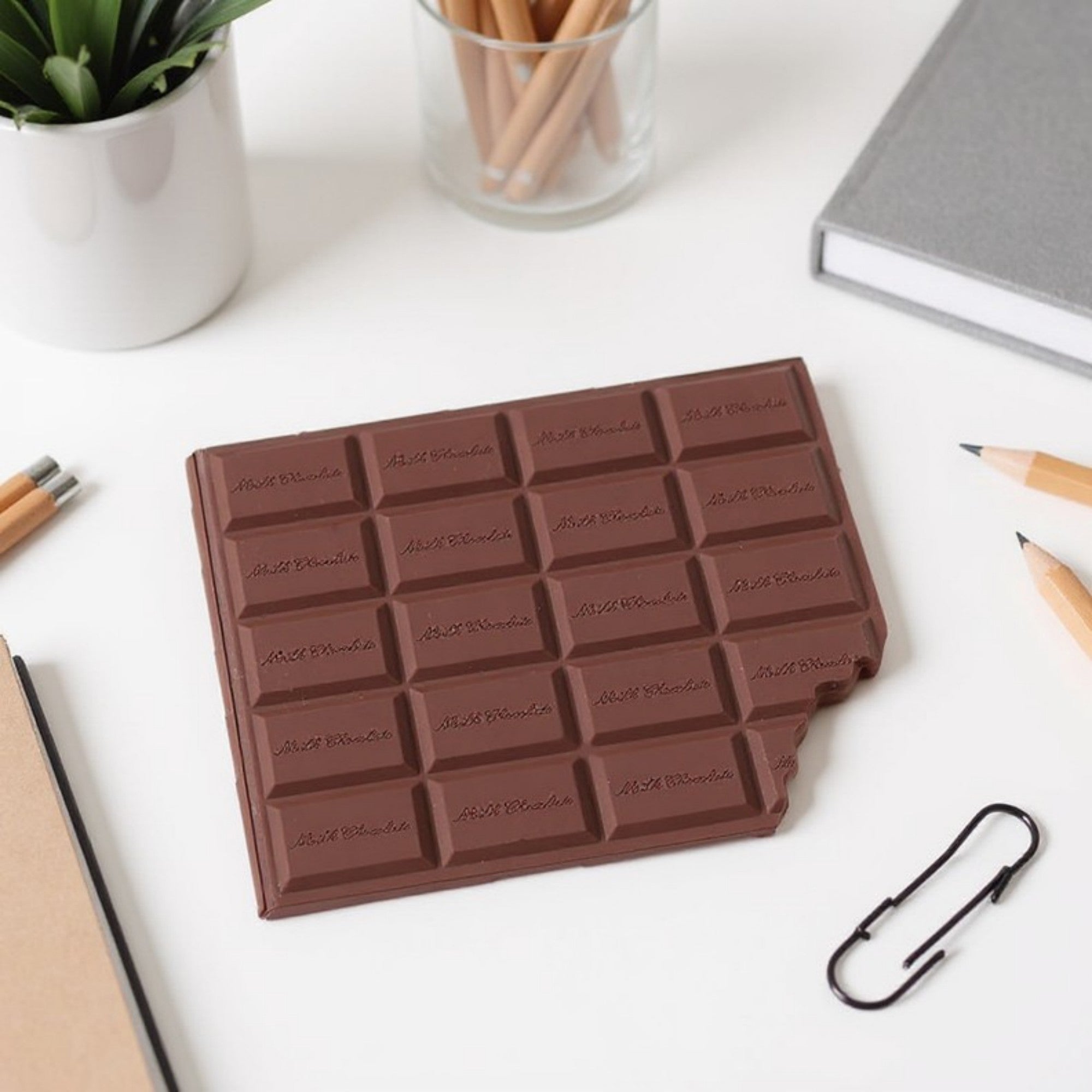 Anna-Kaci 3-Piece Chocolate Bar Notebook Set with Realistic Design and Bite-Edge Detail 80 Pages 4x3.5in