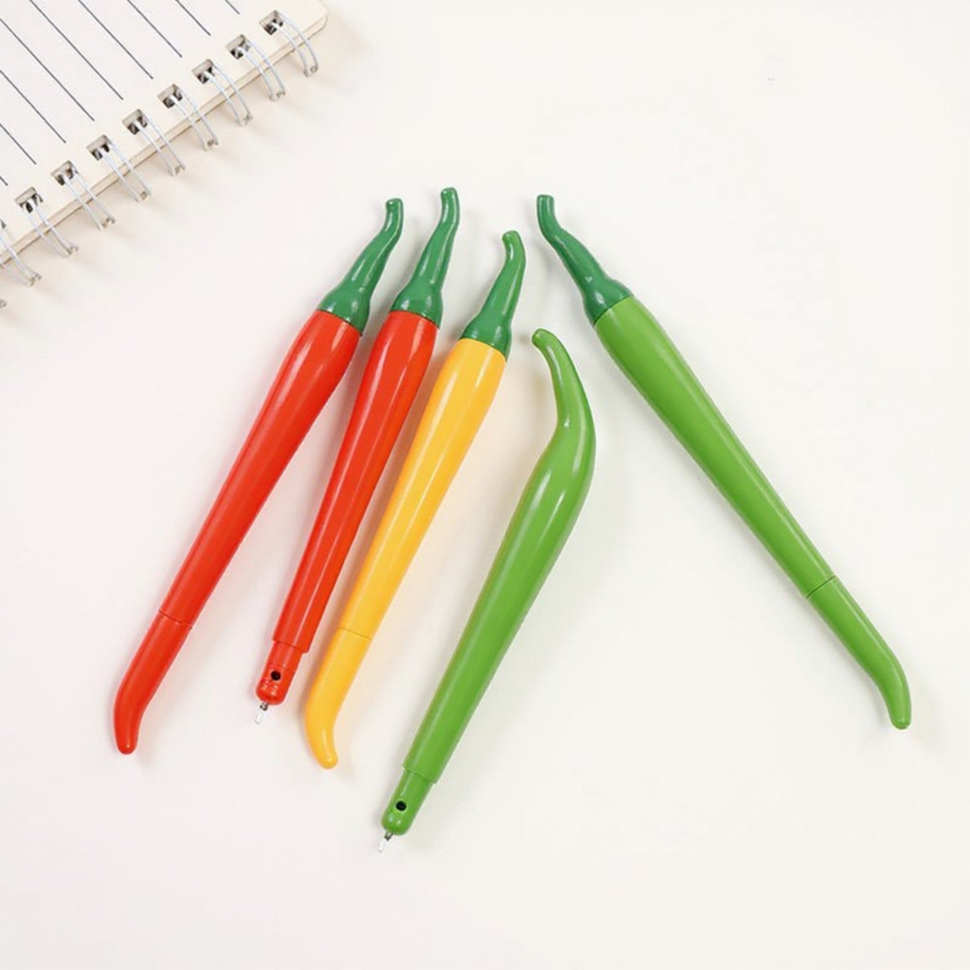 Anna-Kaci 6-Piece Chili Pepper Gel Ink Pen Set with Fun Vegetable Design and Smooth Writing 0.38mm/6.5in