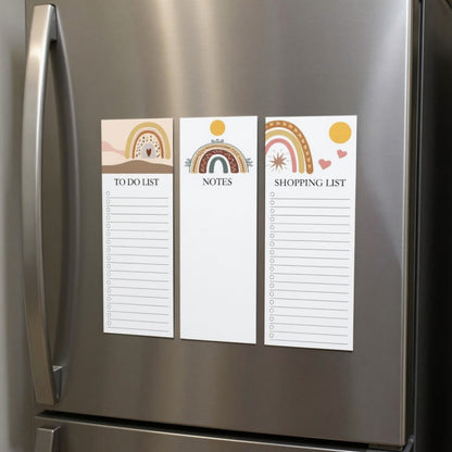 Anna-Kaci 4-Piece Boho Rainbow Notepad and Pen Set with Shopping List, Notes, and To-Do List Pads 1.2x3.3in