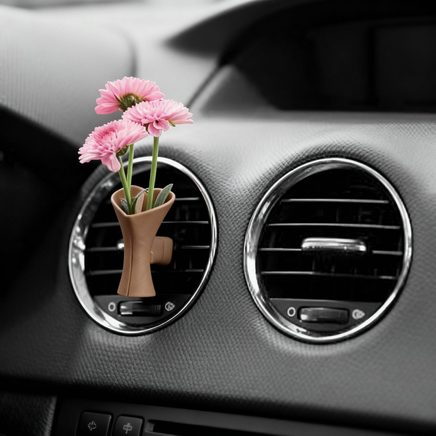 Anna-Kaci Mini Vase Car Air Vent Clip with Artificial Flowers Decorative Car Accessory
