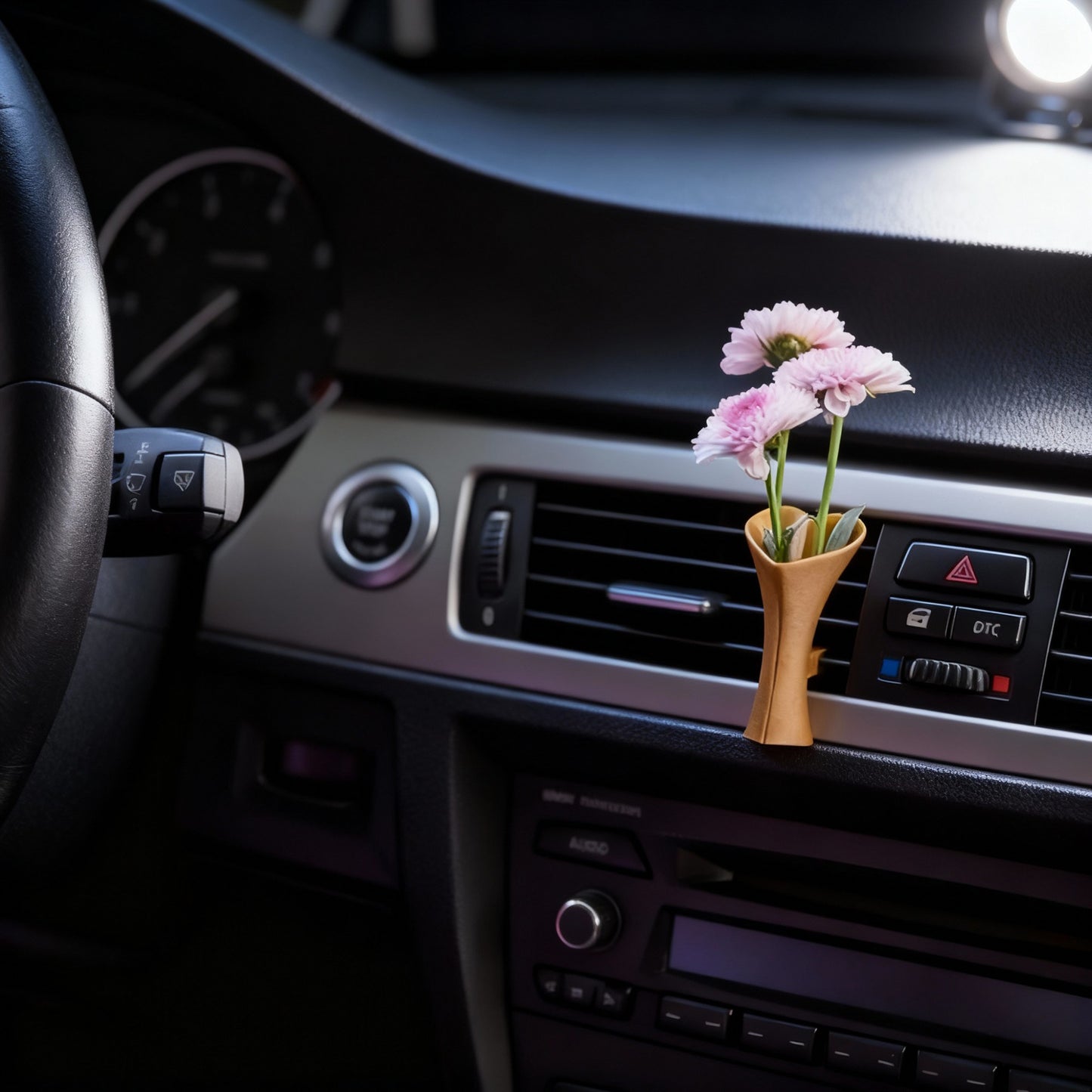 Anna-Kaci Mini Vase Car Air Vent Clip with Artificial Flowers Decorative Car Accessory