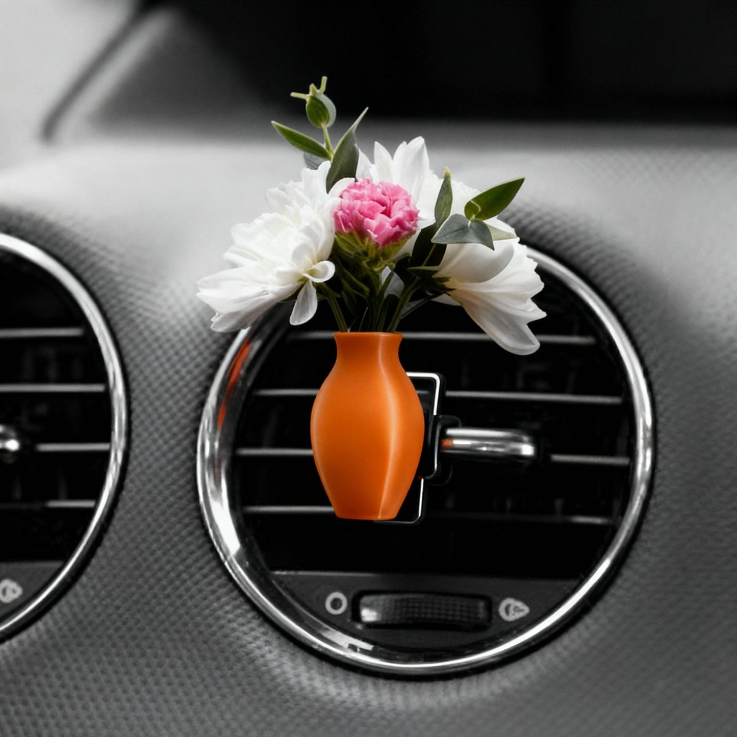 Anna-Kaci Mini Vase Car Air Vent Clip with Artificial Flowers Decorative Car Accessory