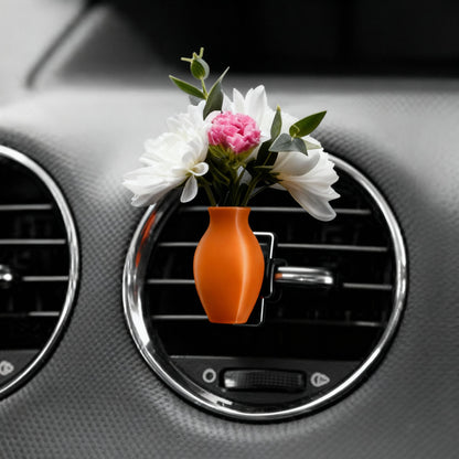 Anna-Kaci Mini Vase Car Air Vent Clip with Artificial Flowers Decorative Car Accessory