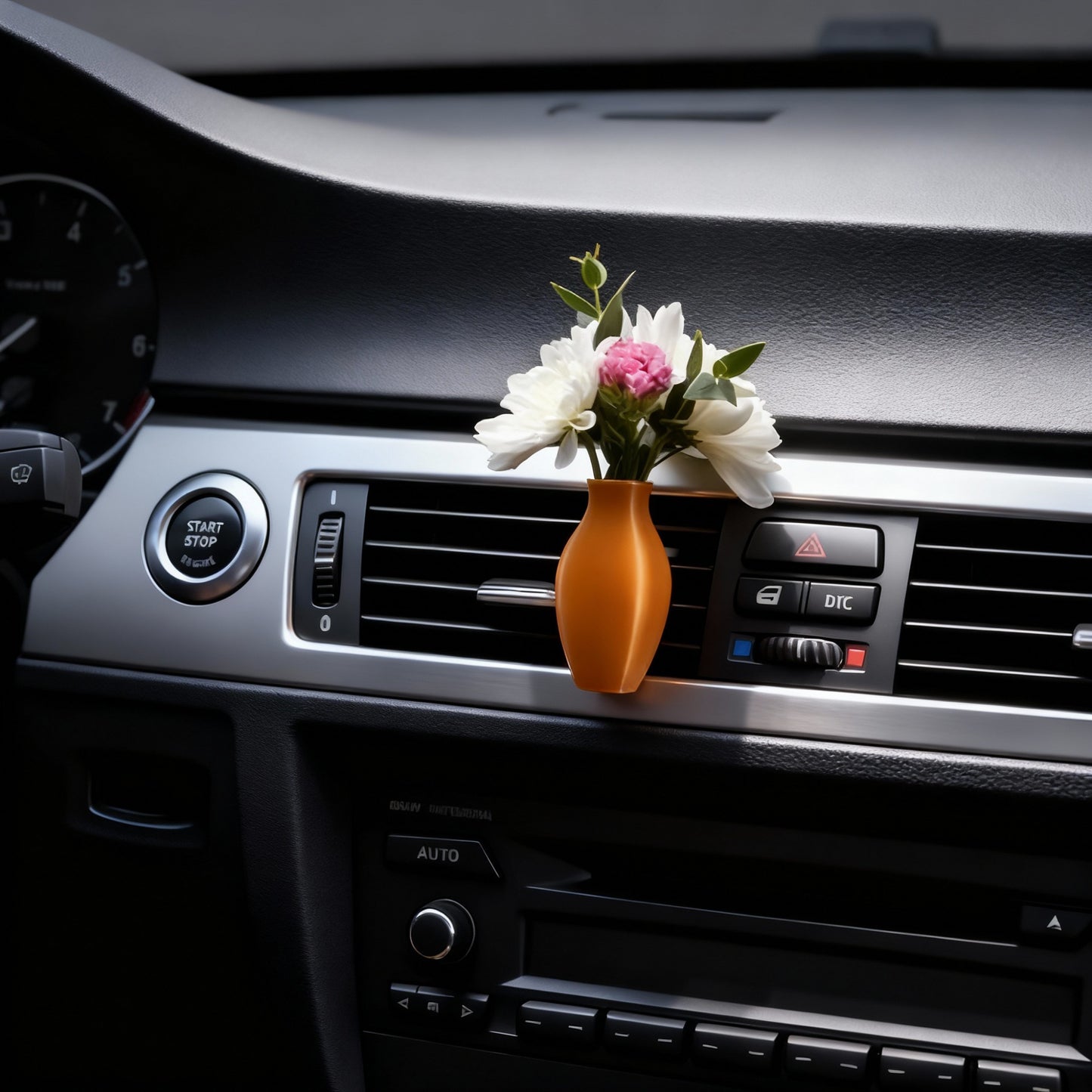 Anna-Kaci Mini Vase Car Air Vent Clip with Artificial Flowers Decorative Car Accessory