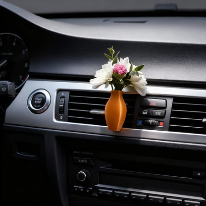 Anna-Kaci Mini Vase Car Air Vent Clip with Artificial Flowers Decorative Car Accessory