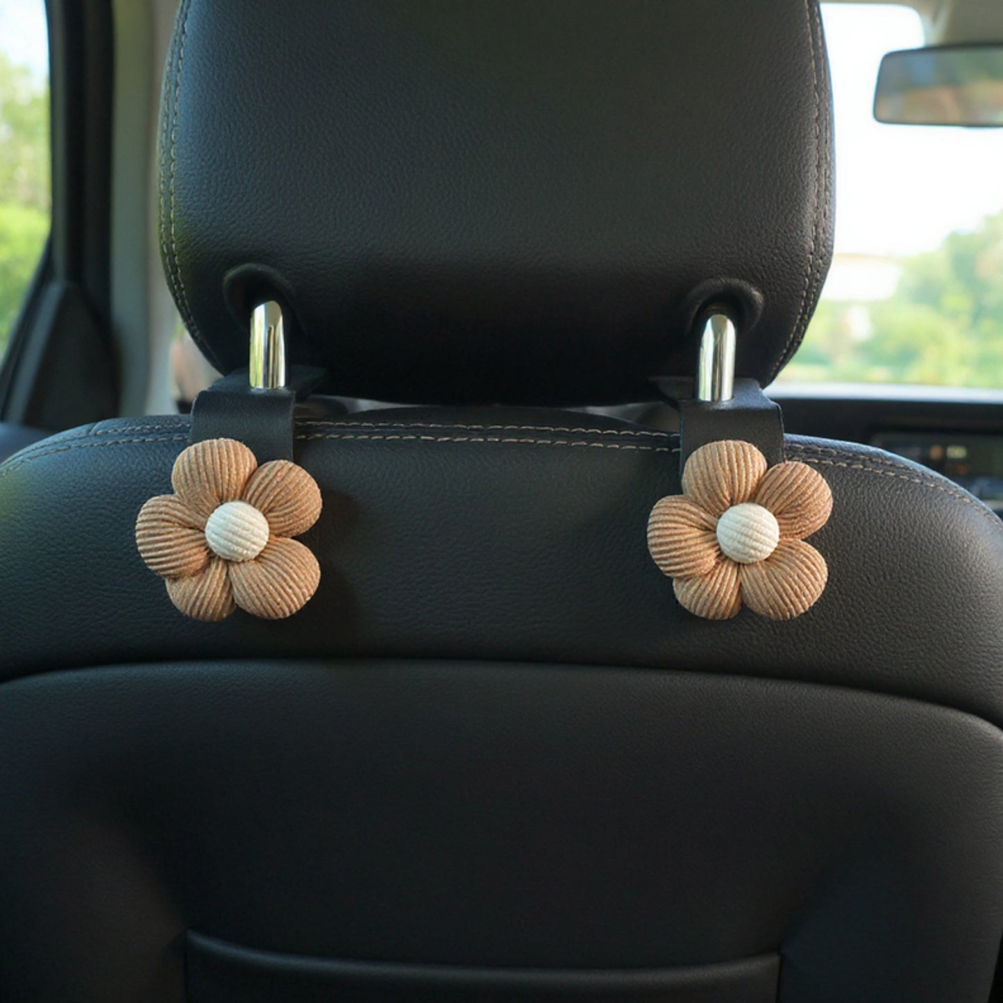 Anna-Kaci Flower Car Seat Headrest Hooks Set for Bag and Purse Hanging Organizer