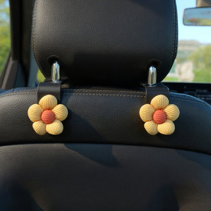 Anna-Kaci Flower Car Seat Headrest Hooks Set for Bag and Purse Hanging Organizer